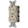 Hubbell Wiring Device-Kellems Straight Blade Devices, Receptacles, Duplex, SNAPConnect, Tamper Resistant, LED Indicator, 20A 125V, 2-Pole 3-Wire Grounding, 5-20R, Nylon, Ivory, USA SNAP5362ILTRA